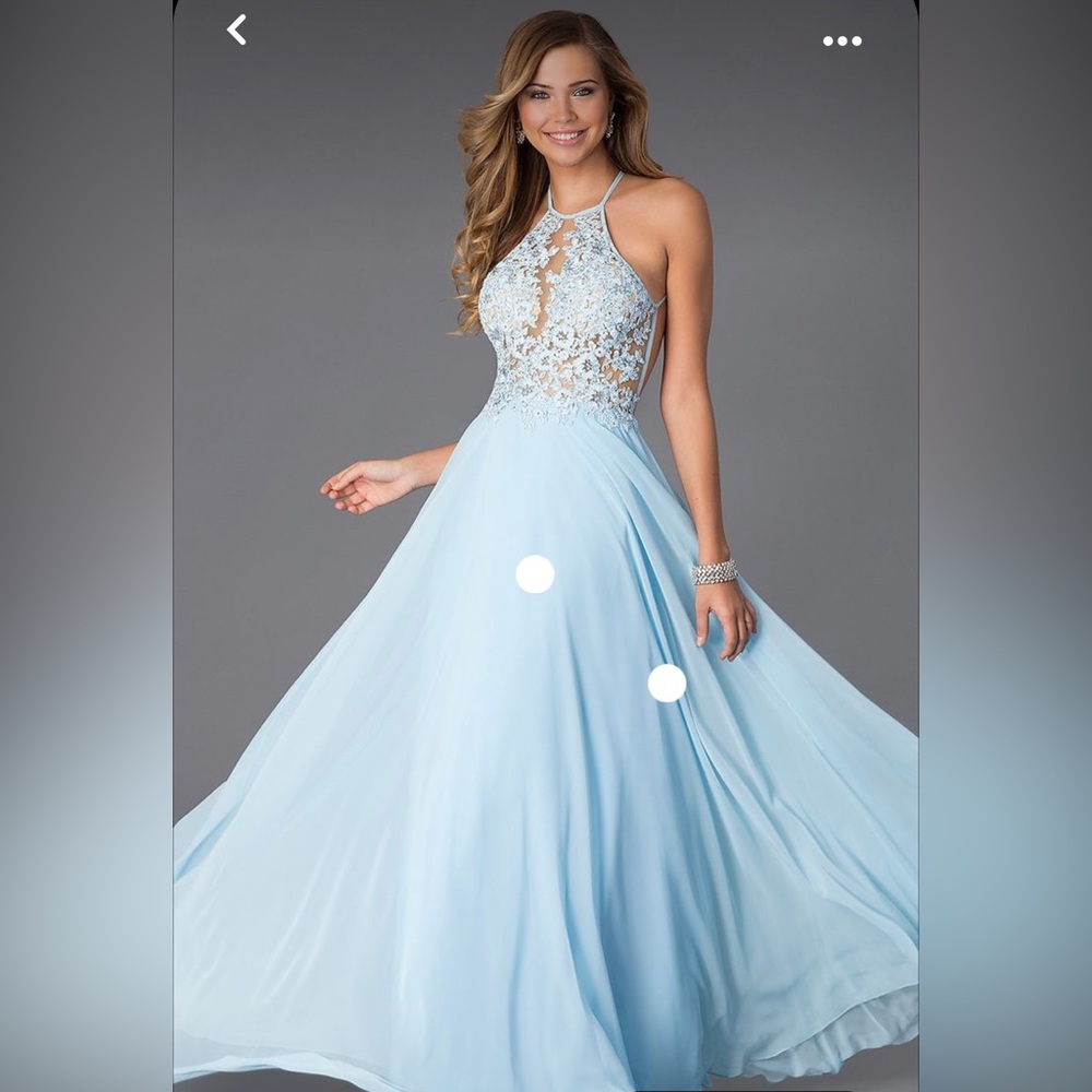 Light Blue Blush Prom Dress
